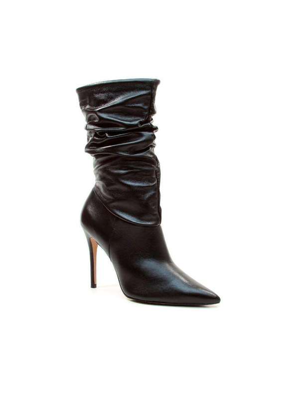 Cecconello - Bota Couro Cano Médio Slouchy Cecconello 2130006-27 Preto 2