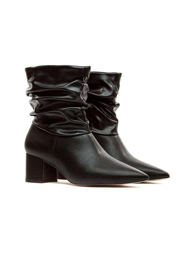 Cecconello - Bota Preta Slouchy Cano Curto Cecconello 1905001-13 Preto 5