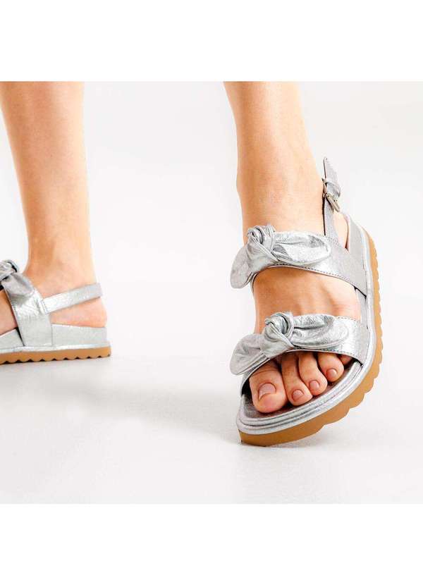 Cecconello - Sandália Papete Couro Cecconello 2491013-8 Prata 2