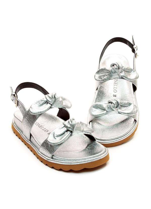 Cecconello - Sandália Papete Couro Cecconello 2491013-8 Prata 5