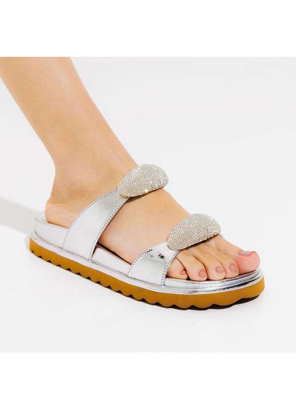 Cecconello - Sandália Papete Couro Cecconello 2491017-2 Prata 2