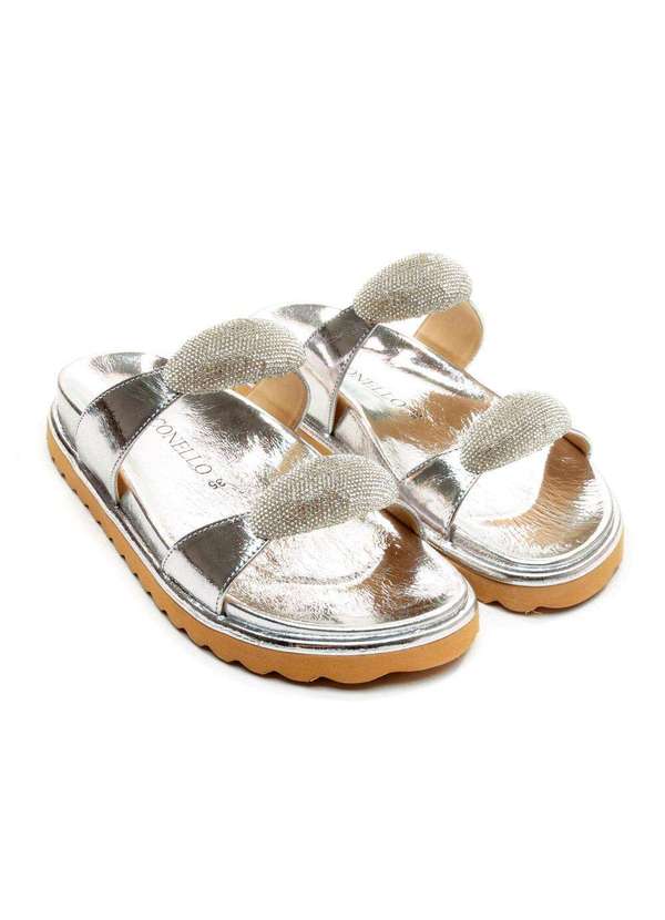 Cecconello - Sandália Papete Couro Cecconello 2491017-2 Prata 5