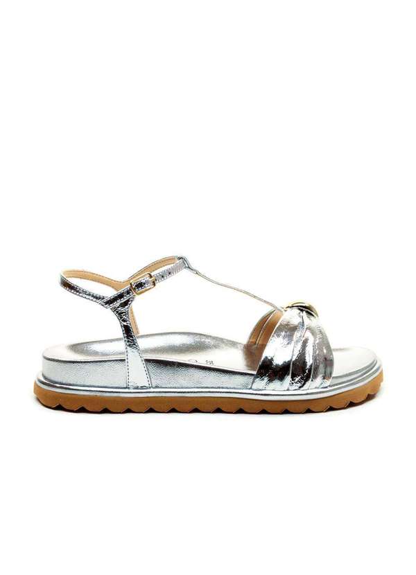 Cecconello - Sandália Papete Couro Cecconello 2638004-1 Prata