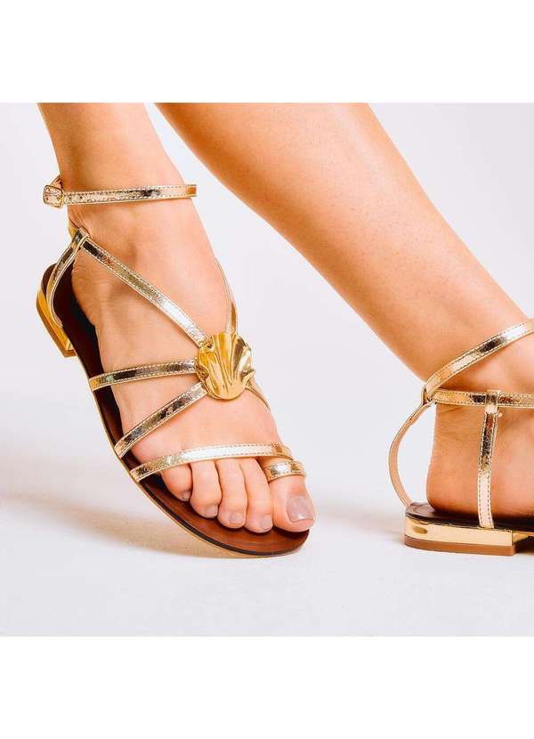 Cecconello - Rasteira Couro Ouro Cecconello 2724011-3 Ouro Light 2