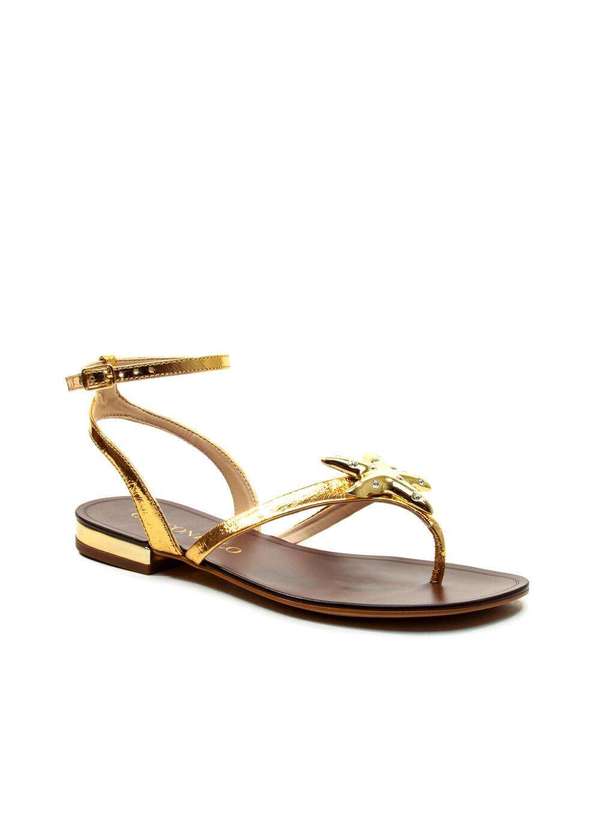 Cecconello - Rasteira Couro Ouro Cecconello 2724009-3 Ouro Light 2