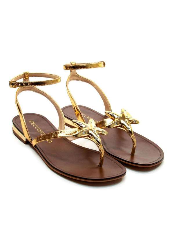 Cecconello - Rasteira Couro Ouro Cecconello 2724009-3 Ouro Light 4