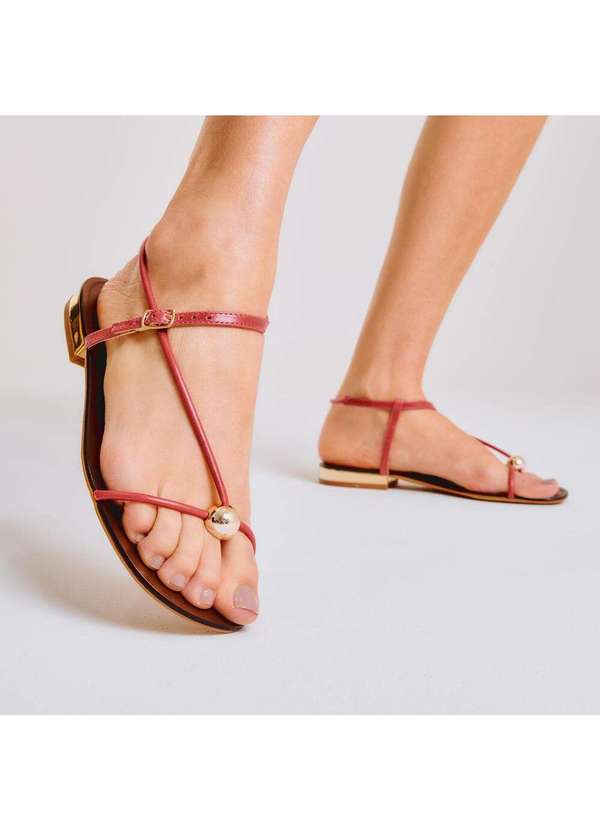 Cecconello - Rasteira Couro Cecconello 2724010-2 Vermelho 2