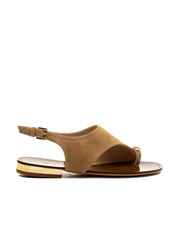 Cecconello - Sandália Rasteira Couro Nude Cecconello 2724006-1 Marrom