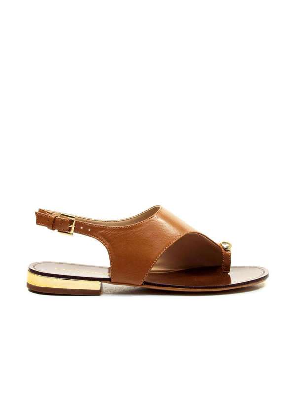 Cecconello - Sandália Rasteira Couro Cecconello 2724006-2 Marrom