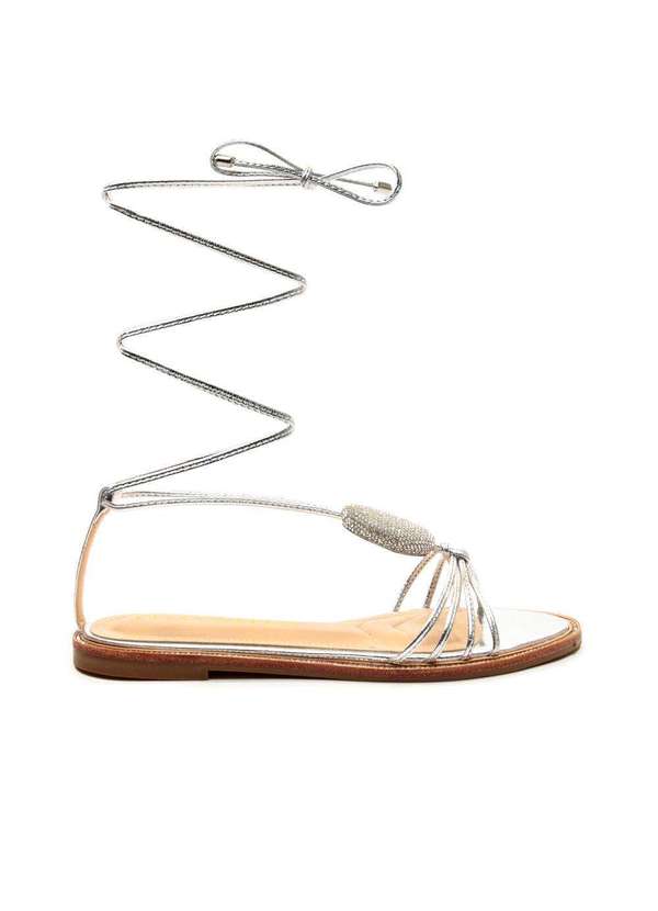 Cecconello - Sandália Rasteira Couro Cecconello 2503005-2 Prata