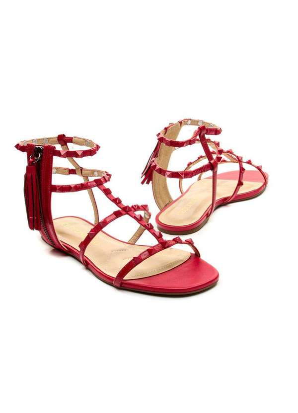 Cecconello - Sandália Rasteira Cecconello 2415001-14 Vermelho 4