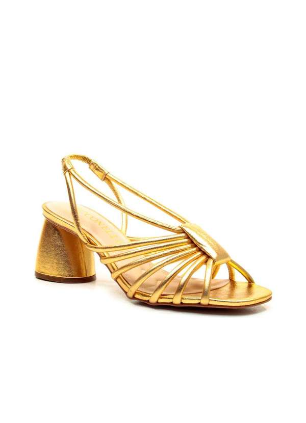 Cecconello - Sandália C Salto Médio Cecconello 2511005-1 Ouro 2
