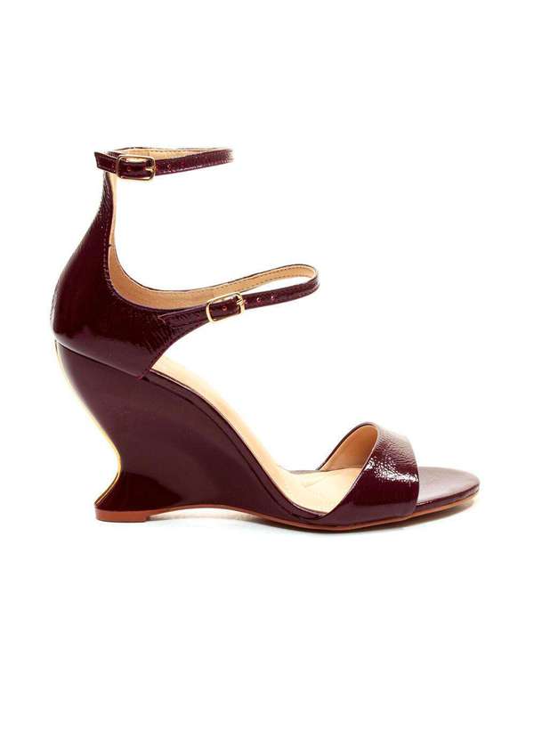 Cecconello - Sandália Couro Bordô Salto Alto Cecconello 2697002-1 Bordo