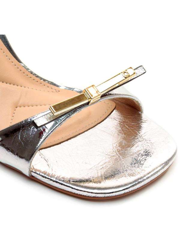 Cecconello - Sandália Couro Salto Alto Cecconello 2691001-3 Prata 5