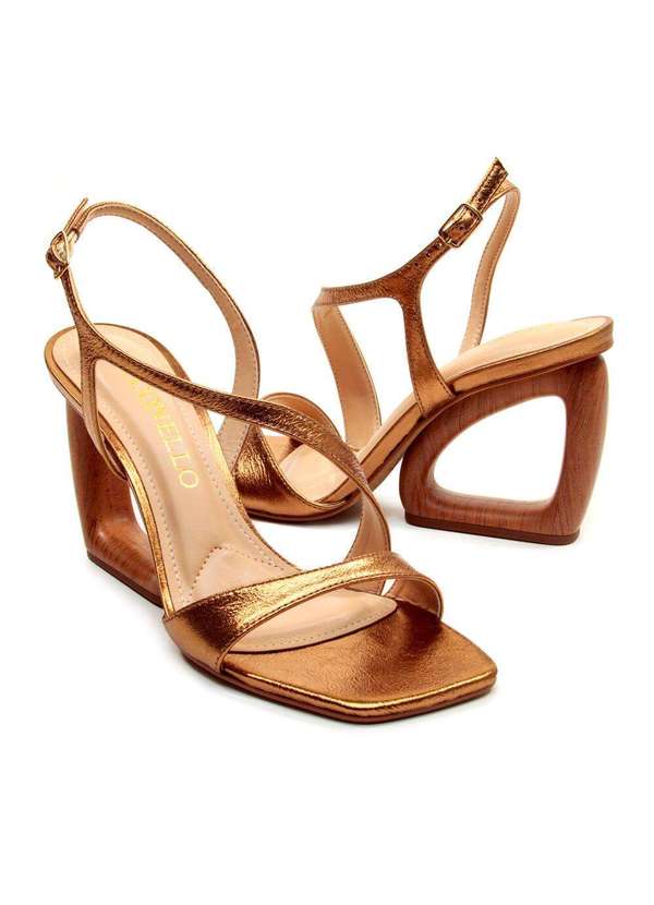 Cecconello - Sandália Couro Salto Alto Cecconello 2743001-1 Bronze 5