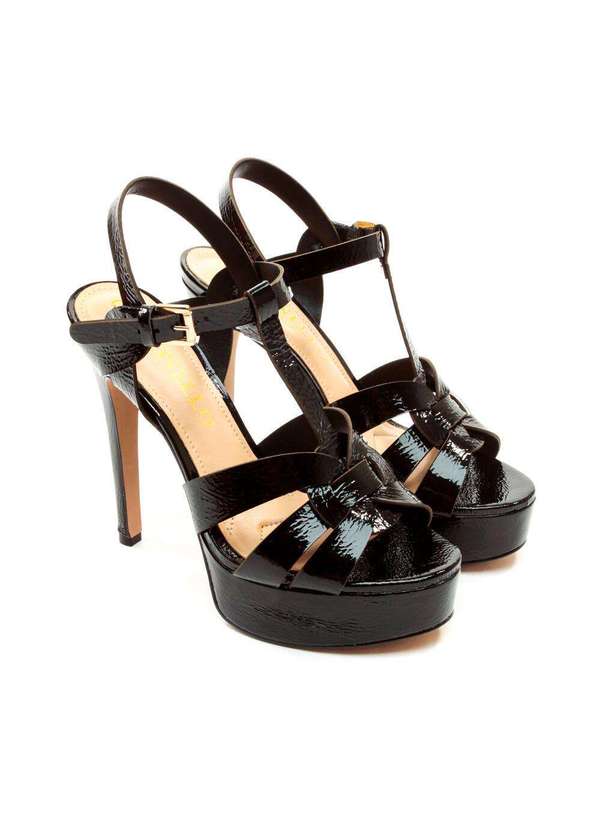 Cecconello - Sandália Couro Plataforma Cecconello 2668001-4 Preto 5