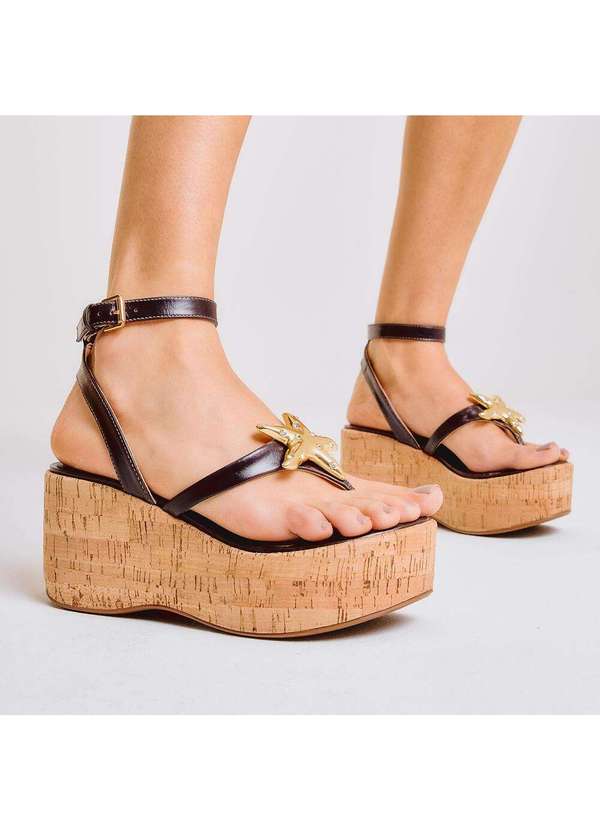 Cecconello - Sandália Couro Plataforma Cecconello 2793001-1 Marrom 2