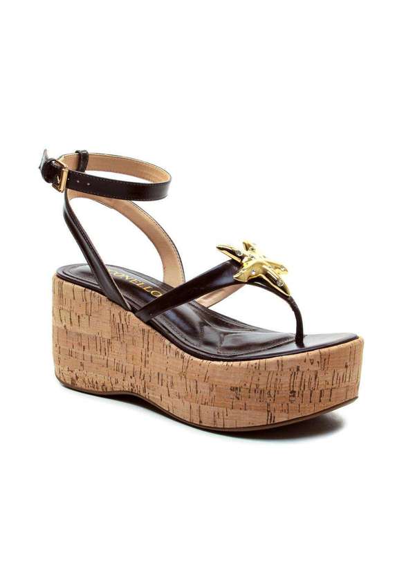 Cecconello - Sandália Couro Plataforma Cecconello 2793001-1 Marrom 3