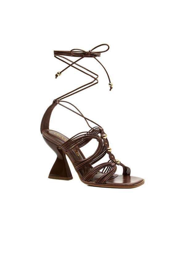 Cecconello - Sandália Couro Salto Alto Cecconello 2718001-1 Marrom 3