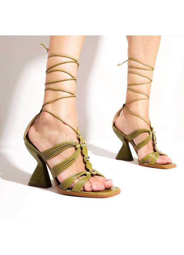 Cecconello - Sandália Couro Salto Alto Cecconello 2718001-3 Verde 2