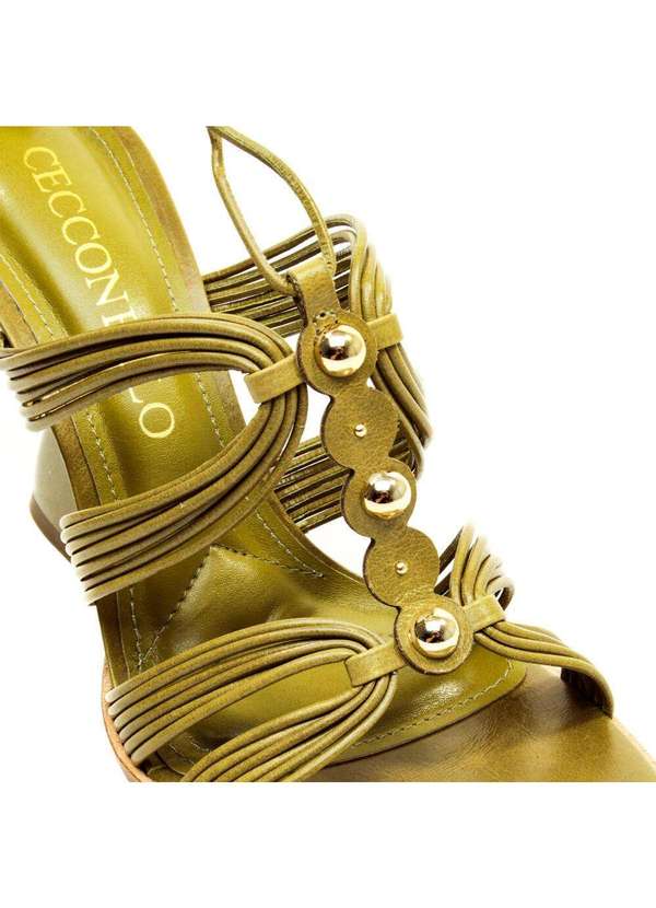 Cecconello - Sandália Couro Salto Alto Cecconello 2718001-3 Verde 5