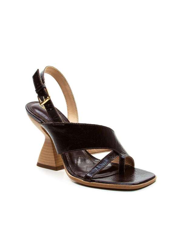 Cecconello - Sandália Couro Salto Alto Cecconello 2718010-1 Marrom 3