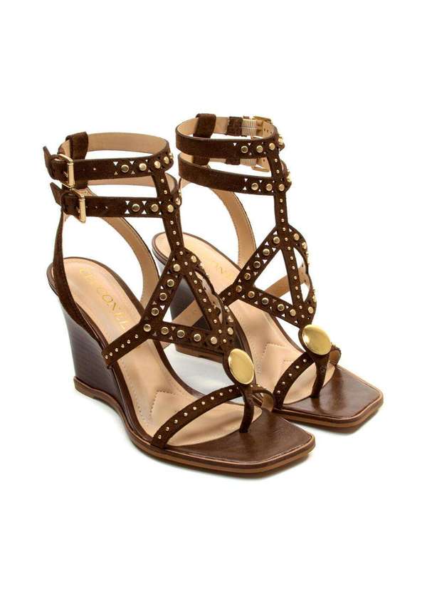 Cecconello - Sandália Couro Salto Alto Cecconello 2770001-2 Marrom 5