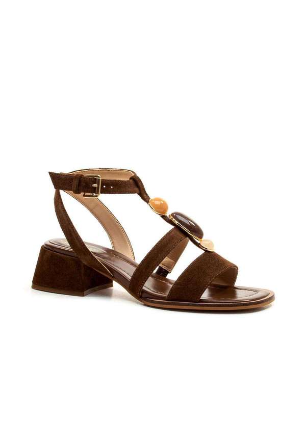 Cecconello - Sandália Couro Salto Bloco Cecconello 2729005-2 Marrom 3