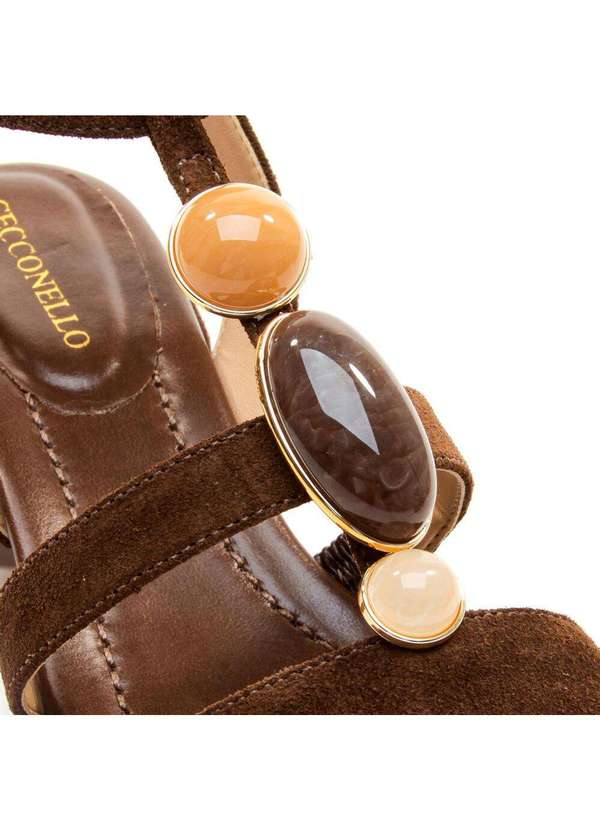 Cecconello - Sandália Couro Salto Bloco Cecconello 2729005-2 Marrom 5