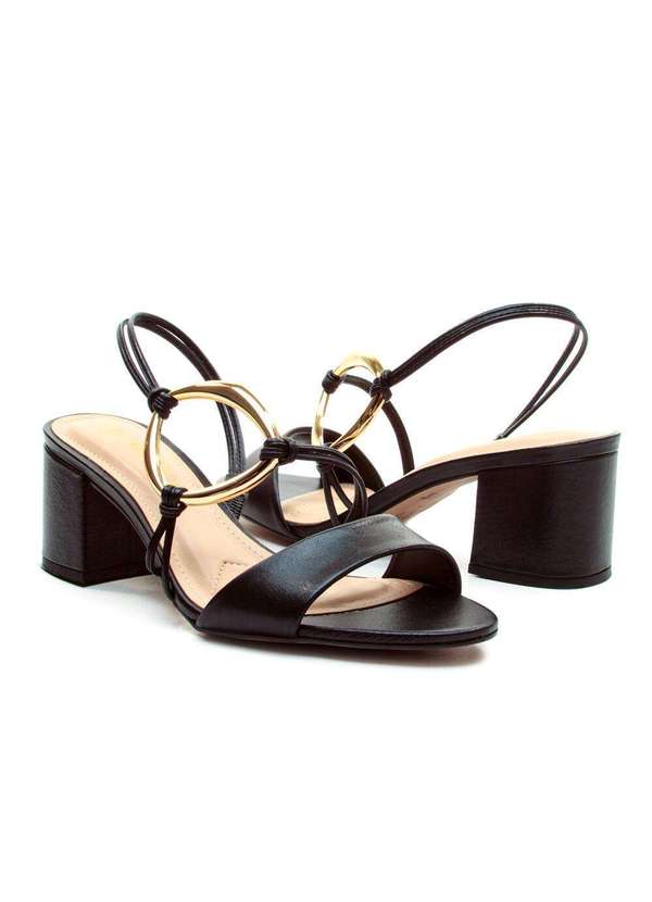 Cecconello - Sandália Couro Salto Bloco Médio Cecconello 2709001-2 Preto 4