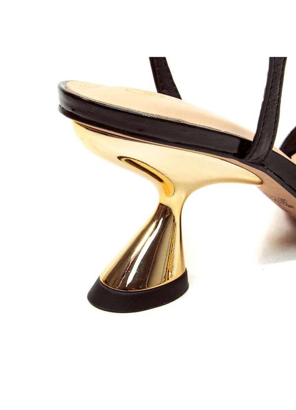 Cecconello - Sandália Couro Salto Médio Cecconello 2656004-5 Preto 5