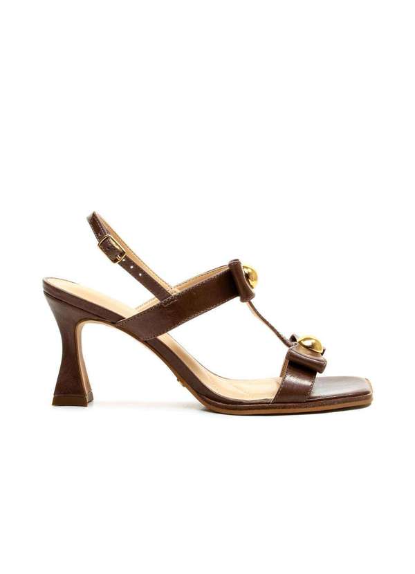 Cecconello - Sandália Couro Salto Médio Cecconello 2719002-2 Marrom