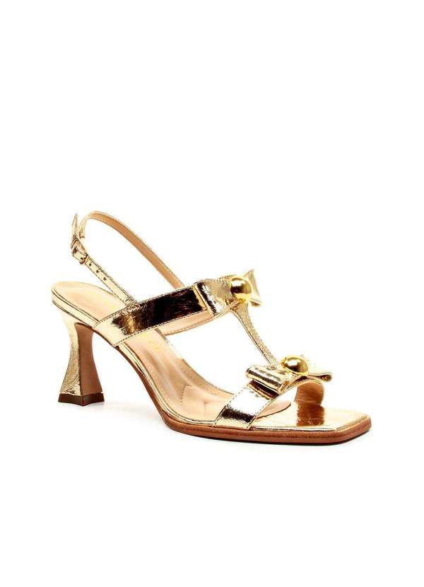 Cecconello - Sandália Couro Salto Médio Cecconello 2719002-3 Ouro Light 3