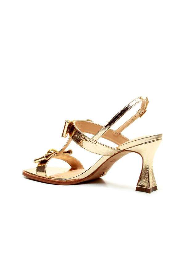 Cecconello - Sandália Couro Salto Médio Cecconello 2719002-3 Ouro Light 4