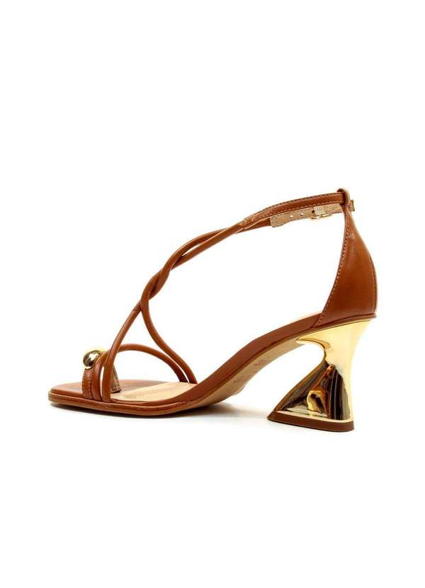 Cecconello - Sandália Couro Marrom Salto Médio Cecconello 2747003-3 Cafe 4