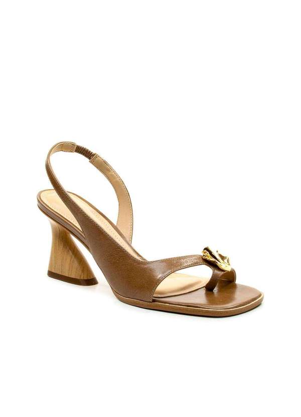 Cecconello - Sandália Couro Salto Médio Cecconello 2747010-2 Marrom 3