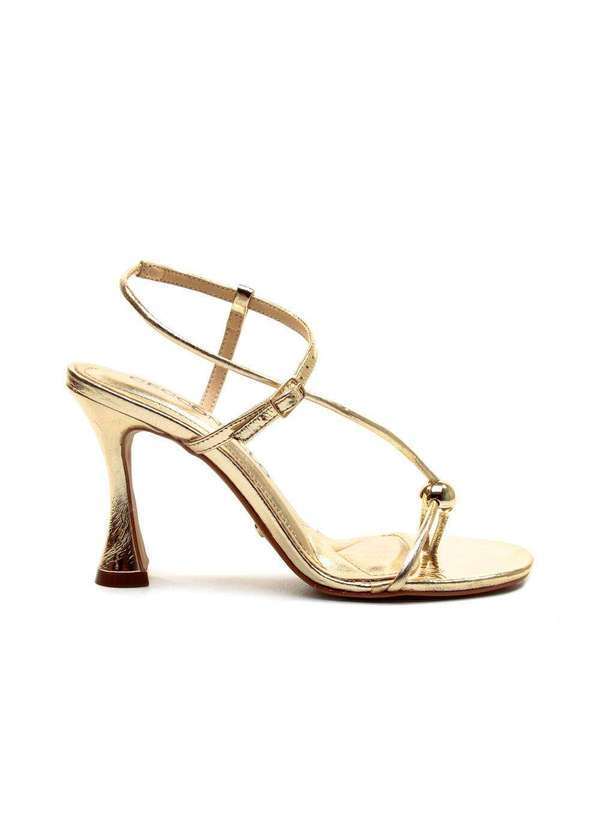 Cecconello - Sandália Couro Salto Alto Cecconello 2795001-6 Ouro Light