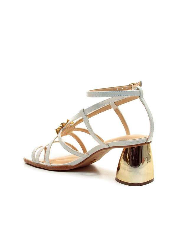Cecconello - Sandália Couro Salto Bloco Cecconello 2805001-1 Branco 4