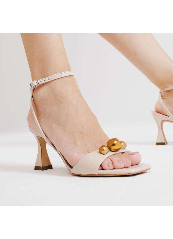 Cecconello - Sandália Couro Salto Médio Cecconello 2694001-2 Off White 2