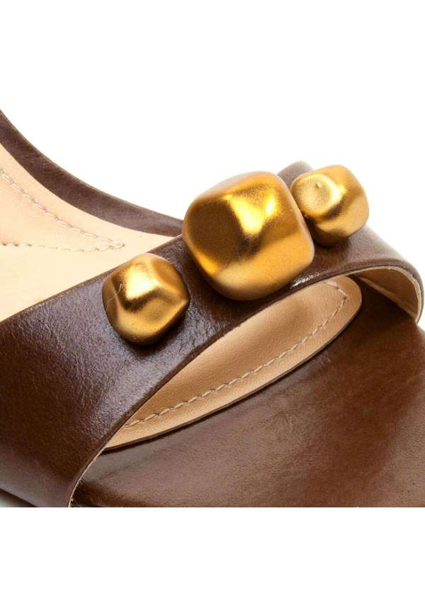 Cecconello - Sandália Couro Salto Médio Cecconello 2694001-3 Marrom 5