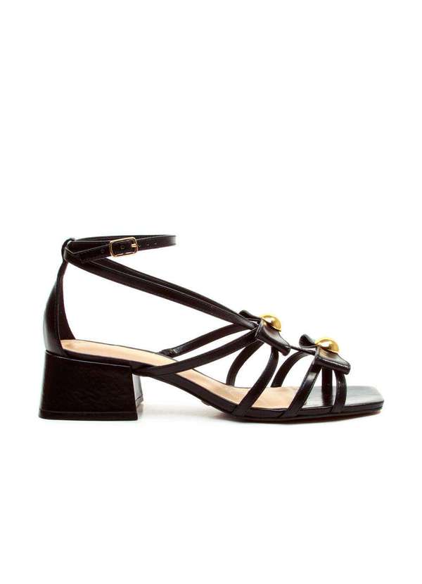 Cecconello - Sandália Couro Salto Bloco Cecconello 2738001-1 Preto