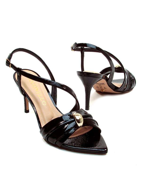 Cecconello - Sandália Couro Salto Médio Cecconello 2695001-4 Preto 4