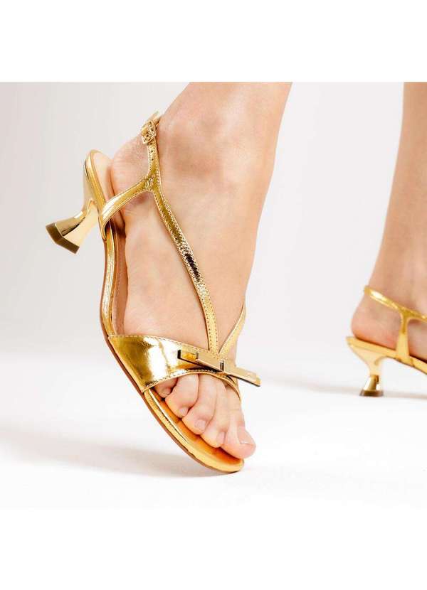 Cecconello - Sandália C Salto Baixo Cecconello 2633002-1 Ouro 2