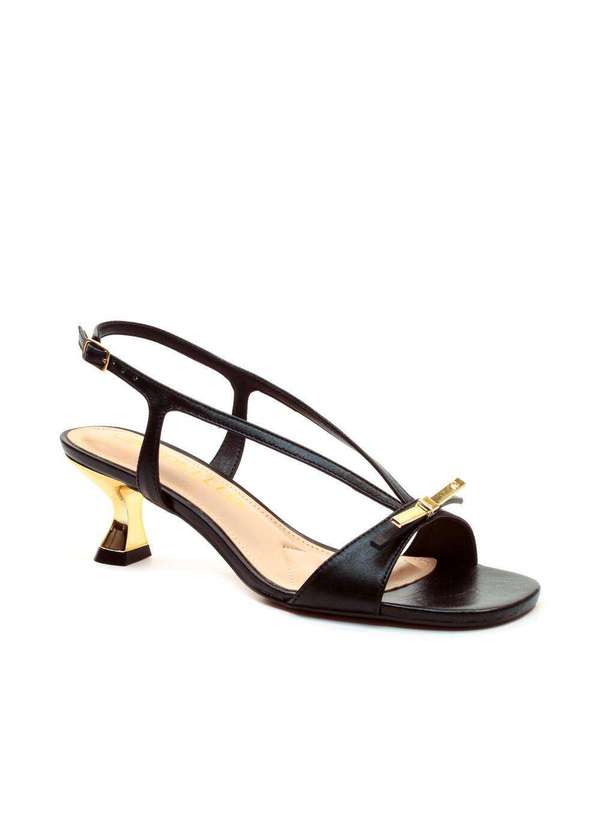 Cecconello - Sandália Couro Salto Baixo Cecconello 2633002-2 Preto 3