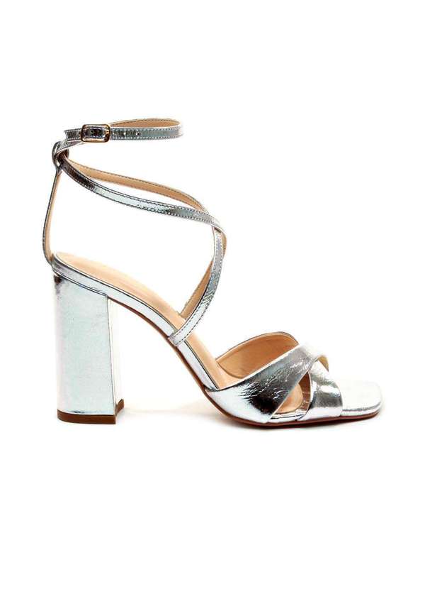 Cecconello - Sandália Couro Salto Alto Cecconello 2702001-2 Prata