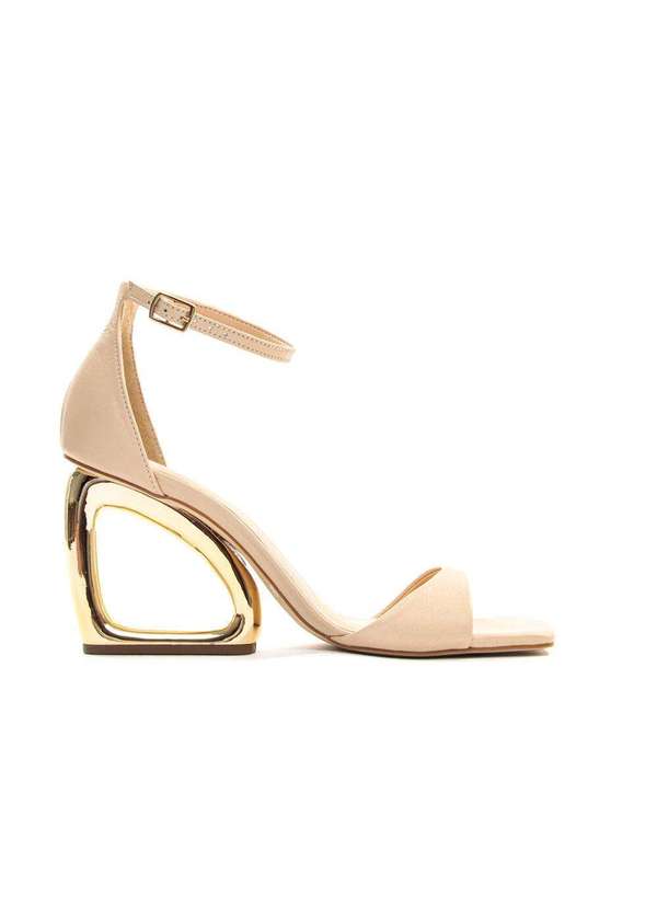 Cecconello - Sandália Couro Salto Alto Vazado Cecconello 2192002-3 Creme