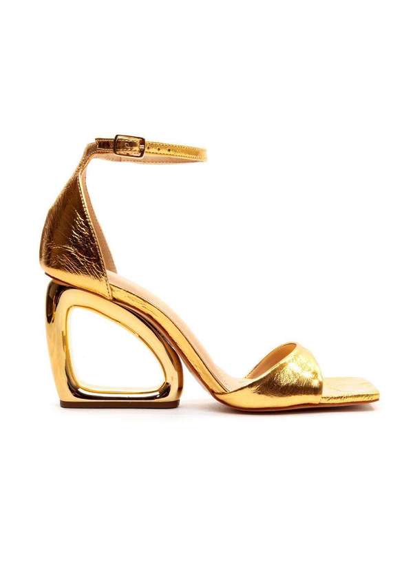 Cecconello - Sandália C Salto Alto Vazado Cecconello 2192002-13 Ouro