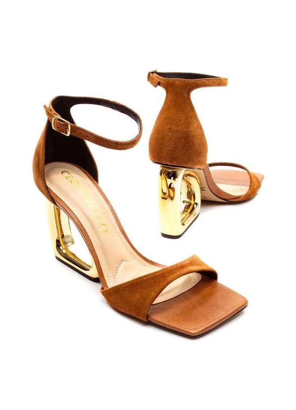 Cecconello - Sandália Couro Salto Alto Cecconello 2192002-31 Marrom 5