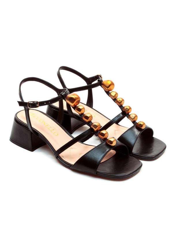Cecconello - Sandália Couro Salto Bloco Baixo Cecconello 2687002-1 Preto 5