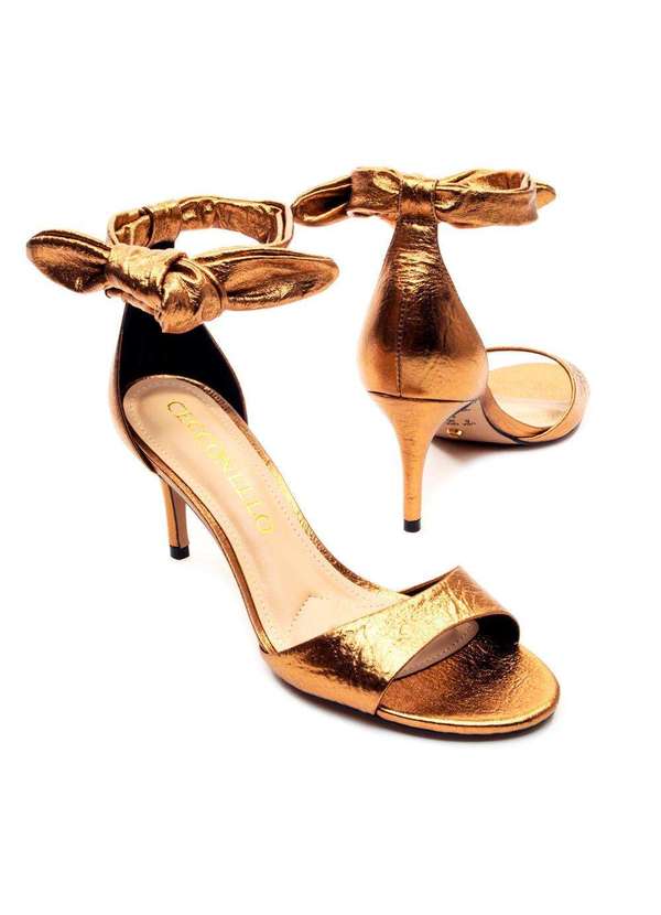 Cecconello - Sandália Couro Salto Médio Cecconello 2538010-8 Bronze 5